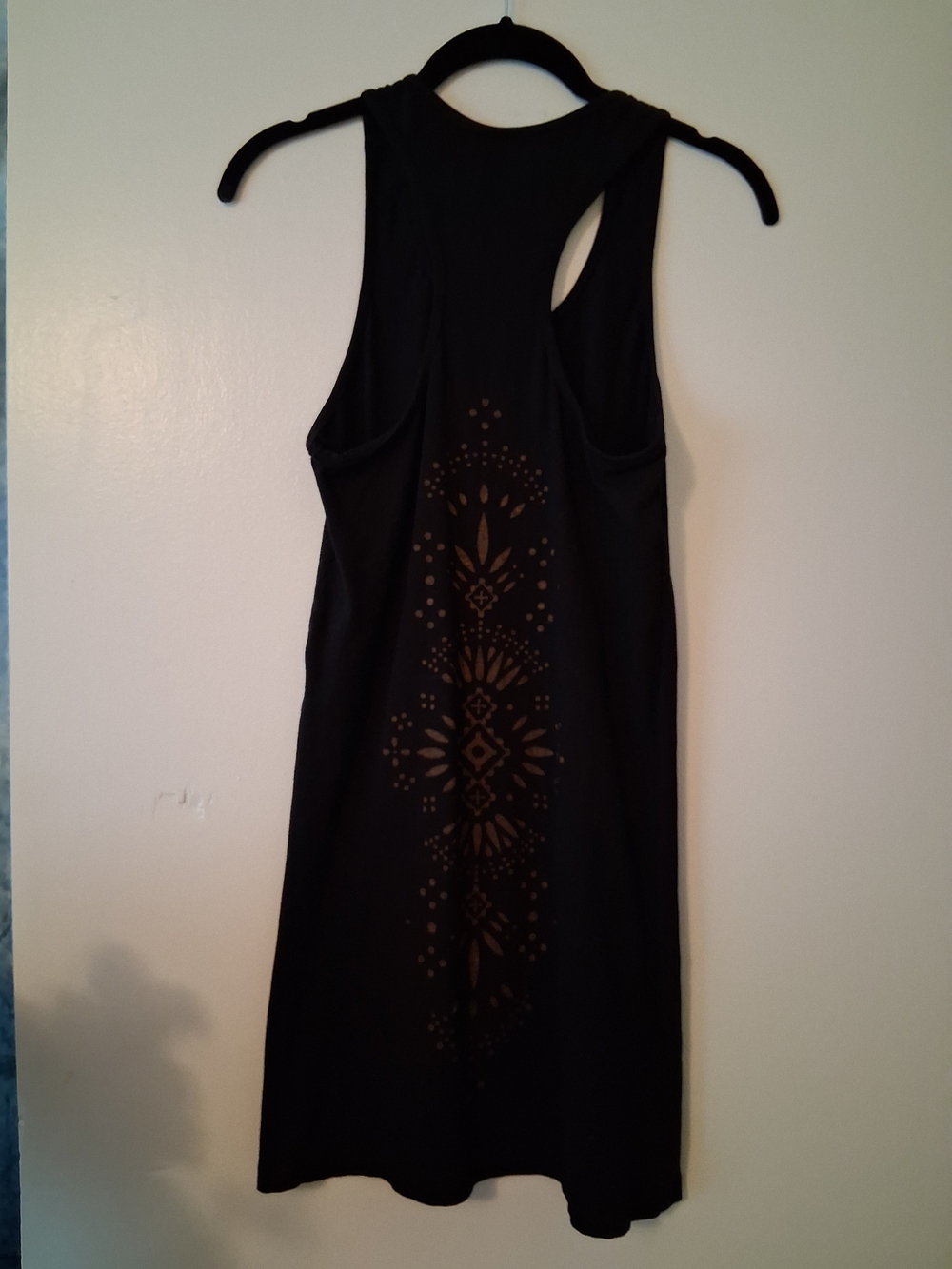 Black Racerback Dress with Gold Laser-Cut Back Detail